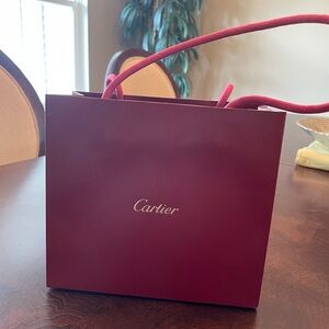 Cartier Red Luxury Shopping Bag with Gold Branding